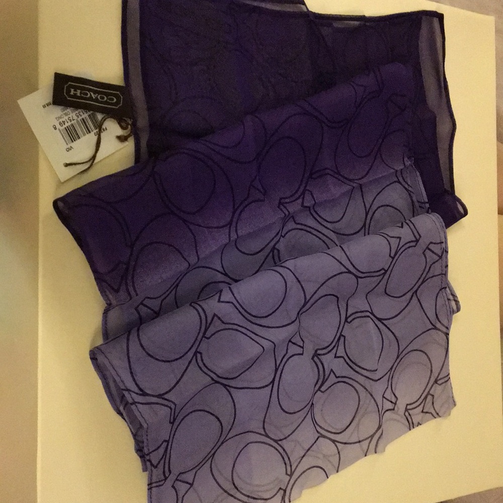 NWOT Coach Sig Ombré Oblong Violet Scarf 97320